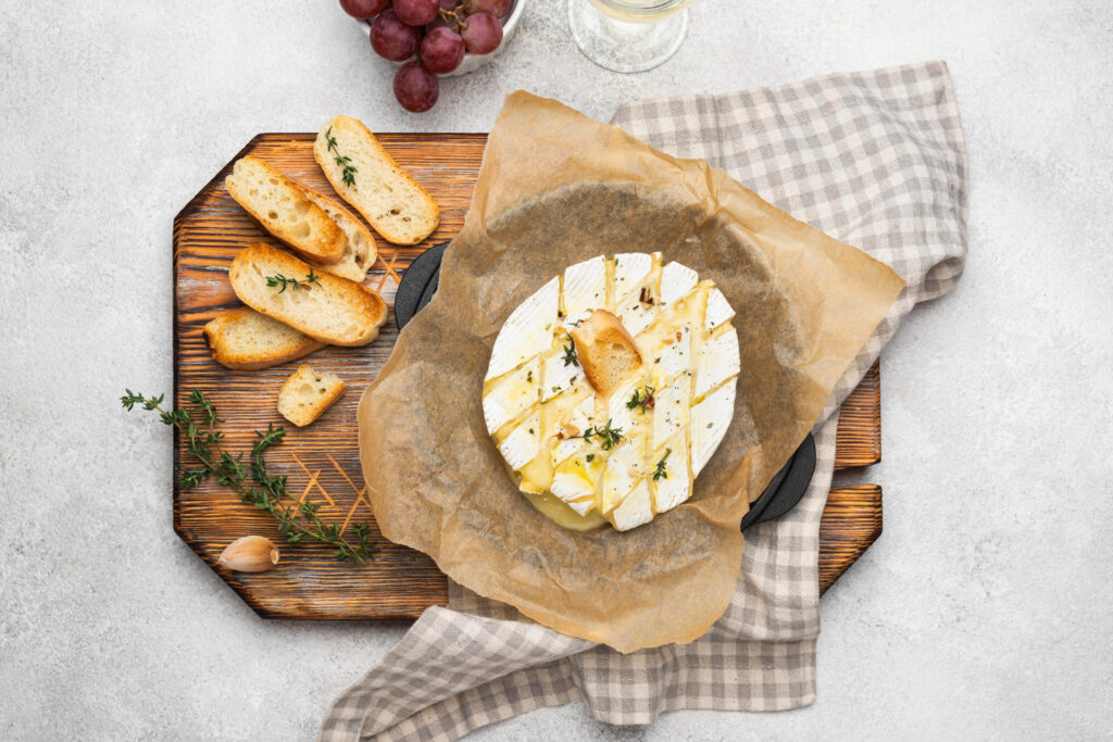 Serve Baked Brie With Roasted Baguette