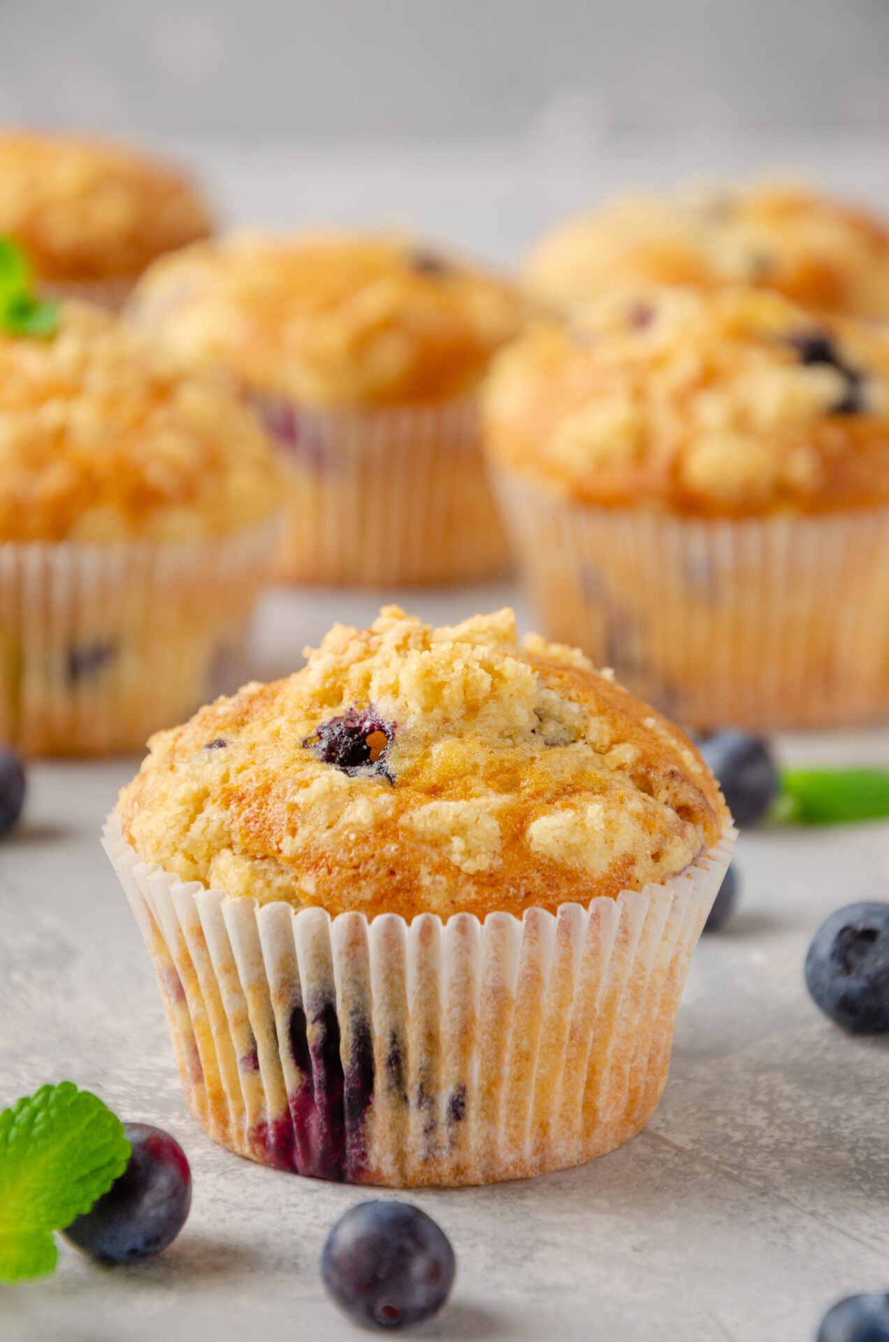 There's nothing like a delicious and moist lemon muffin, topped with fresh blueberries and shtreisel. And when they're made with fresh berries, they're even better!