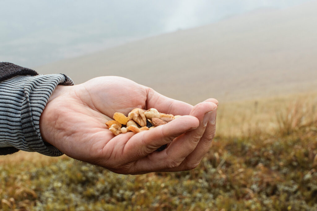 Trail mix and trail bars are the best hiking snack ideas. If you're planning a backpacking trip, choose trail mix or a trail bar.